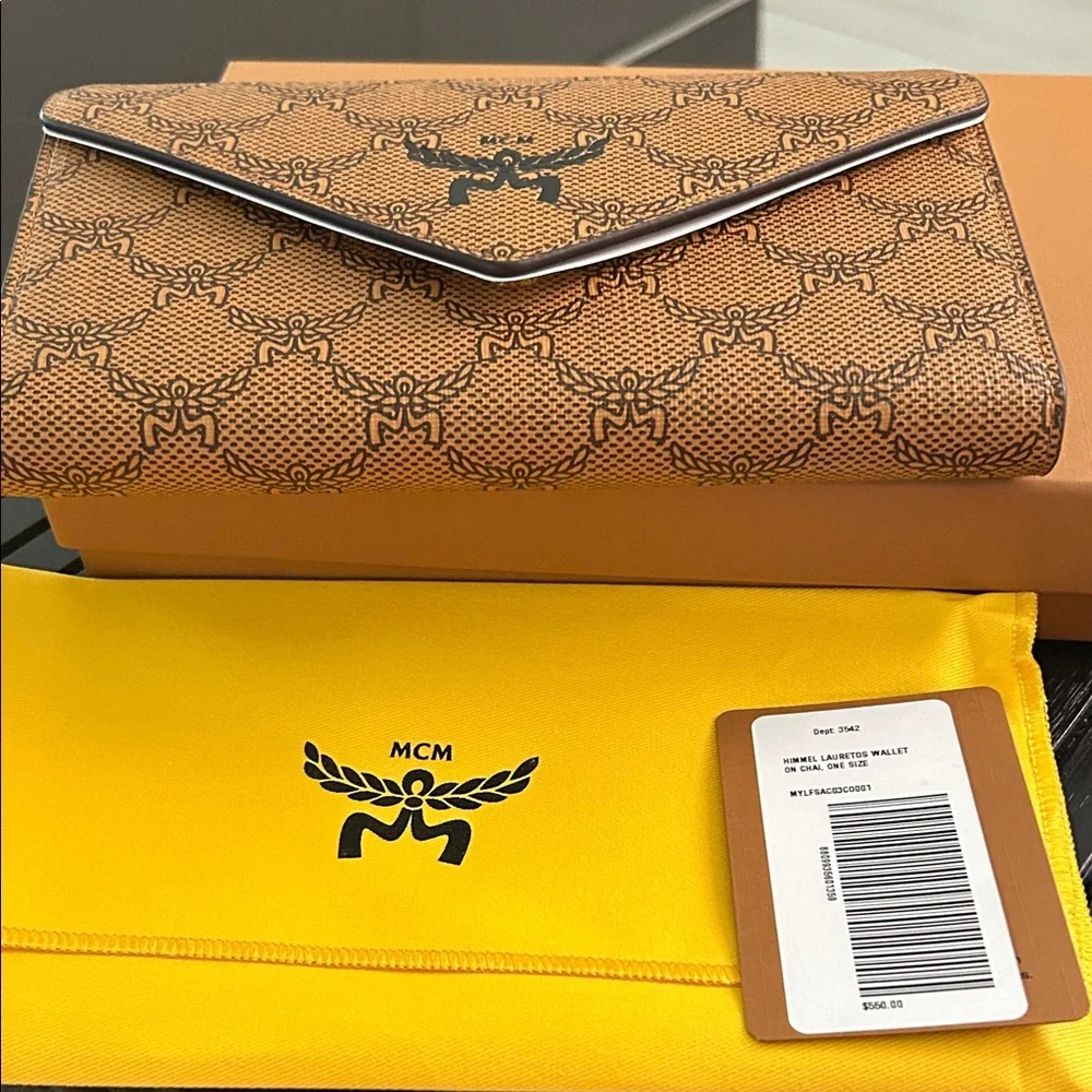 MCM‎ Himmel Lauretos Wallet On Chain Cognac Visetos Monogram